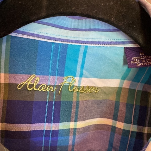 Alan Flusser mans plaid shirt size Medium - Picture 2 of 4